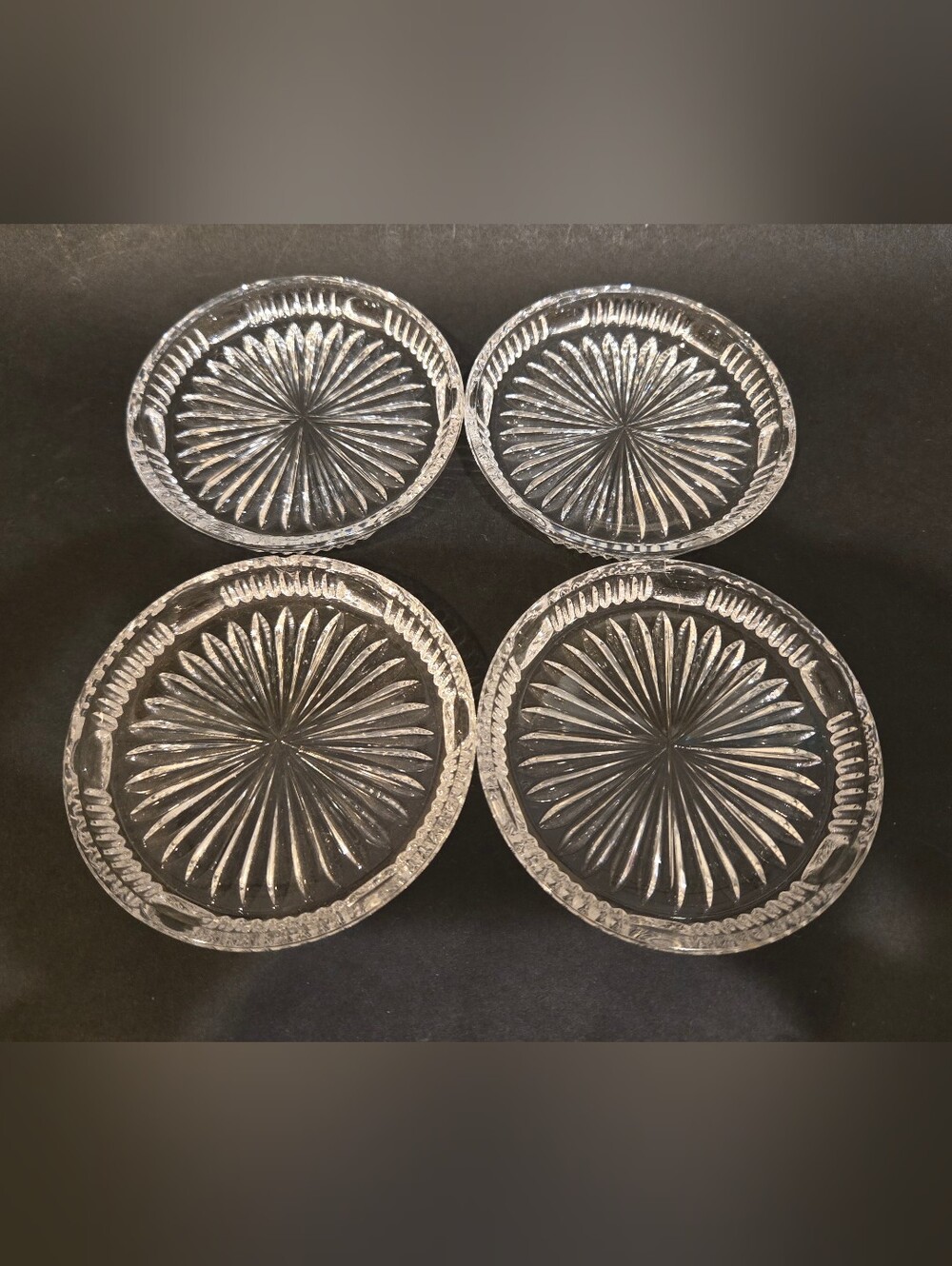Clear Crystal Starburst Coasters set of 4 - Home Dining
